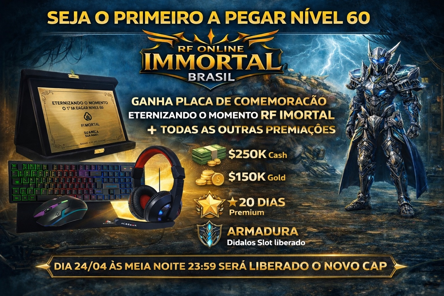 Seja o primeiro a alcançar o nível 60 e entre para a história do servidor!